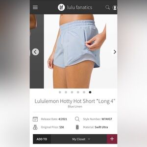 Lululemon Hotty Hot Shorts Lined (Tall) (4”)